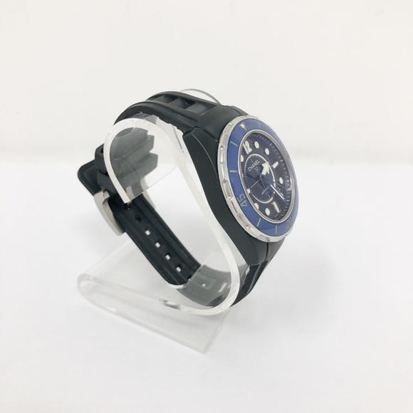 CHANEL BLACK/MARINE J12 WATCH 42MM AUTOMATIC - Picture 3 of 9